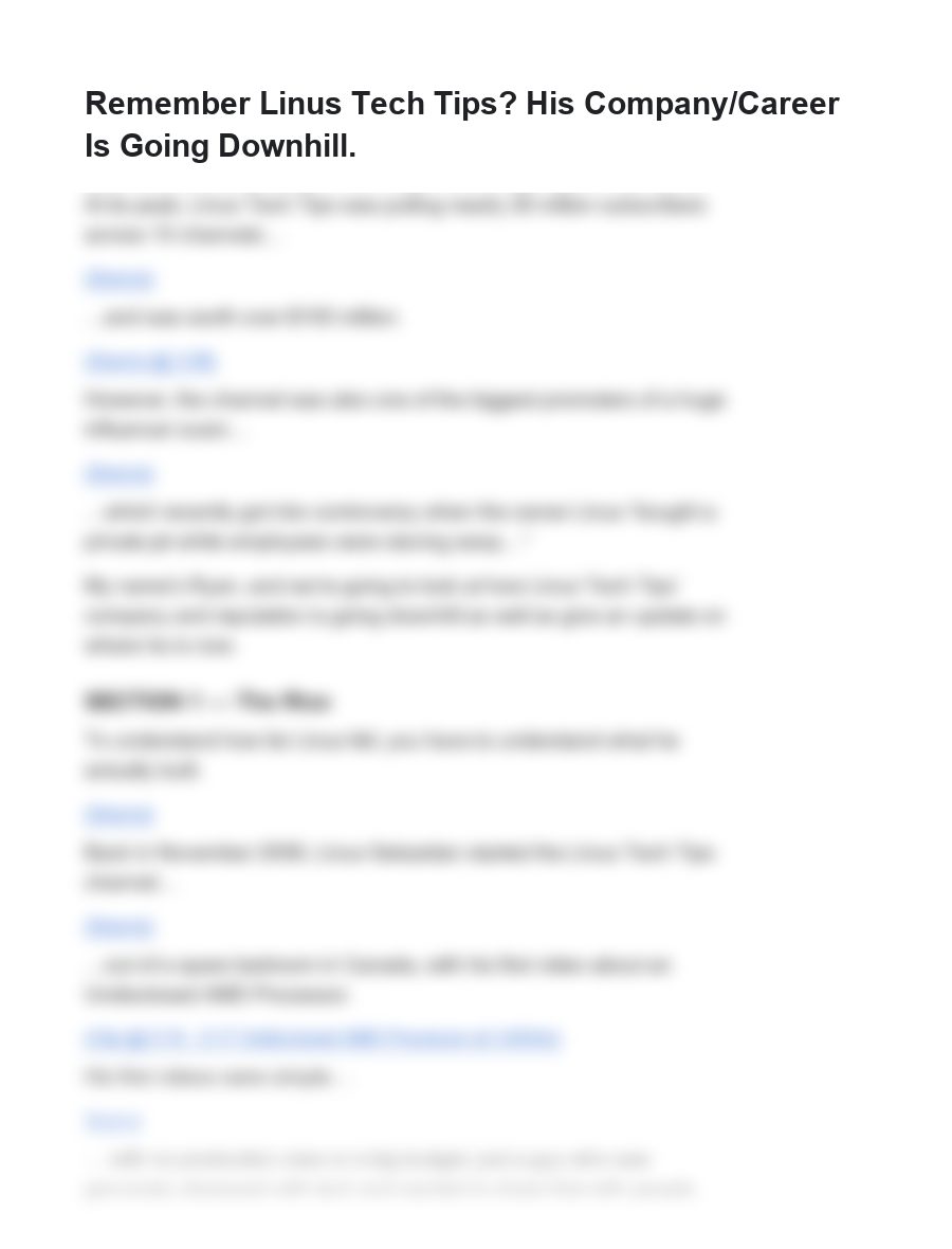 A blurred page of a real script, with source links and clip timestamps under each line